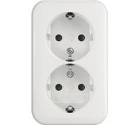 Busch-Jaeger 202 EAPB/11W Prise double SCHUKO®, blanc alpin (2TKA00003936)