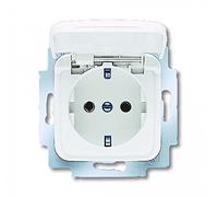 Busch-Jaeger 20EUK-214 Prise de courant, couvercle clapet (SCHUKO), blanc alpin, Reflex SI