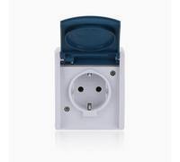 Prise SCHUKO® Busch-Jaeger avec couvercle à charnière, 2CKA002083A0817 20 EW-53, 16 A 0 gris/bleu-vert - ocean®