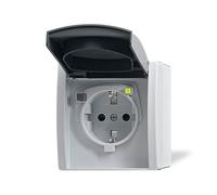 Busch-Jaeger 3120 EWB-53 prise de courant Type F Gris, Blanc