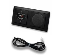Busch Jäger 8215U-101 Balance Si Radio encastrée DAB + (DAB Plus) Noir mat -915, kit avec haut-parleurs, caches et cadre + antenne de projection EBROM de 0,9 m pour optimisation de la réception - 8215