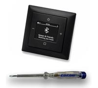 Busch Jäger 8217U-101 Balance Si Radio encastrée DAB+ Bluetooth (dans and out) 8217U-101 Balance Si noir mat -915, kit complet 8217 U - 101, cadre et cache radio avec testeur de phase EBROM pour le