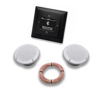 Busch Jäger 8217U-101 Balance Si Radio encastrée DAB+ Bluetooth (dans et extérieur) Noir mat -915 Kit complet avec 2 haut-parleurs encastrés pour pièces humides/salle de bain + 20 m de câble