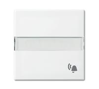 Busch-Jaeger balance SI bascule avec 2506 N/KI-914 avec zone d'écriture et sonnette blanc alpin, Bouton + interrupteur, Blanc