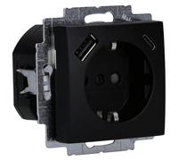 BUSCH JAEGER BJ 20 EUCB2USBAC-915 SCHUKO USB-Steckdosen-Einsatz Safety+ mit USB A/C (2CKA002011A6342)