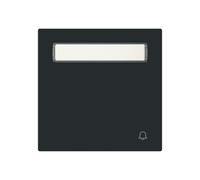 Busch-Jaeger Busch-art Linear Bascule avec champ d'étiquetage, noir mat | Icône de cloche pour interrupteur/bouton, bascule simple, fixation à griffe, IP20, 69,5 x 69,5 mm, 1764 N/KI-45G