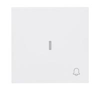 Busch-Jaeger Busch-art Linear Bascule avec symbole cloche Blanc mat | 1789 KI-44M Petite cloche transparente - Interrupteur à bascule - Fixation à griffes encastrée - IP20 - 69,5 x 69,5 mm