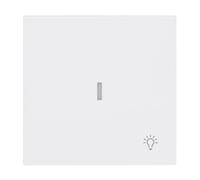 Busch-Jaeger Busch-art Linear Bascule avec symbole lumineux Blanc studio | 1789 LI-44G Petite cloche transparente - Interrupteur à bascule - Fixation encastrée - IP20 - 69,5 x 69,5 mm