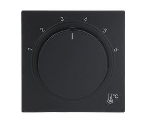 Busch-Jaeger Busch-art Linear Disque central multimédia Noir mat | Pour régulateur de température ambiante, bouton rotatif, avec impression échelle 1..6, 1794 R-45M
