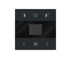 Busch-Jaeger Busch-art Linear Disque central multimédia Noir mat | Pour régulateur de température ambiante, avec symboles, 1794 MDRT-45M