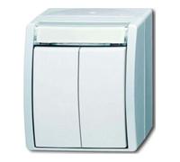 Busch-Jaeger Busch-Jaeger Double bouton-poussoir 2 contacts 2621 WN-54-205-101 Quantité:1