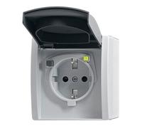 Busch-Jaeger 3120 EWB-53 prise de courant Type F Gris, Blanc