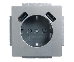 Busch-Jaeger Busch-Jaeger Prise SCHUKO 2x USB 20 EUCB2USB-866 Quantité:1