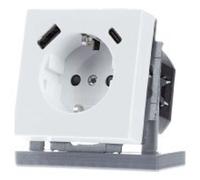 Busch-Jaeger Élément de prise USB Schuko Safety+ avec USB A/C blanc studio - Plate-forme 63 2CKA002011A6306 20 EUCB2USBAC-84