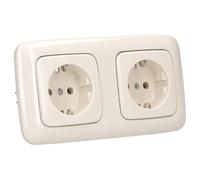 Busch-Jaeger Jeu de prises : 2 prises 20 EUC-212 + 2512-212 cadre blanc Duro 2000 SI