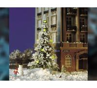 BUSCH Sapin de Noël éclairé à Led et bonhomme de neige HO 1/87 - Busch 5409