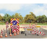 BUSCH Set travaux panneaux, balises et accessoires - HO 1/87 - BUSCH 6048