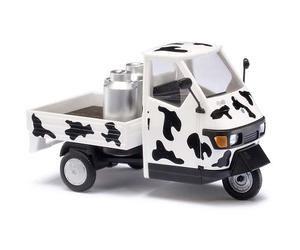 Busch Voitures - BUV60004 - Modélisme Ferroviaire - Piaggio APE 50 Blanc - Taches Noires