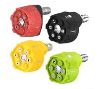 Buse 6 en 1 réglable de 35,6 cm pour machines de nettoyage haute pression avec connecteur à changement rapide de 6,35 mm pour interrupteur de réglage de pulvérisation (040 noir rouge)