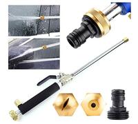 Buse à Eau Haute Pression Lance à Eau pour Pistolet avec 2 Buses de Nettoyage Buses de pulvérisation Raccord de Tuyau d'arrosage 46 cm Douche de Jardin Hydro Jet Power- Noir