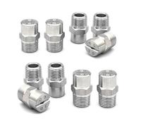 Buse à jet plat, Embout de pulvérisation à ventilateur plat en acier inoxydable 304, paquet 10 1/8 1/4 BSPT 65 degrés, plusieurs tailles(1/4 (hole diameter 1.4mm))