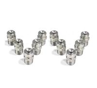 Buse à jet plat en acier inoxydable, Buse grand angle à cône solide haute pression en acier inoxydable 1/8-1/2 BSP 1.2-6.7mm 10 pièces(1/4 2.8mm (0.11 Inches) 10pcs)