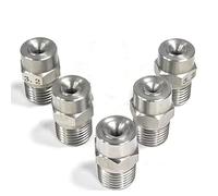 Buse à jet plat en acier inoxydable, Buse grand angle à cône solide haute pression en acier inoxydable 1/8-1/2 BSP 1.2-6.7mm 10 pièces(3/8 4.4mm (0.173 Inches) 5pcs)