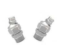 Buse à rotule pivotante réglable, buse de ventilateur plat 2 pièces | Buse éventail avec base à direction réglable Inox(3/8 rotating base + 1/4 fan nozzle (65°),Aperture 4.4mm)