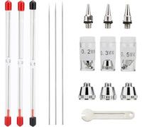 Buse d'aiguilles pour aérographe, accessoires pour aérographe 0,2 mm, 0,3 mm, 0,4 mm, 0,5 mm buse de pistolet de pulvérisation pièces de rechange pour pistolet aérographe
