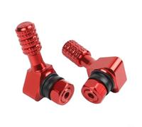 Buse d'air de pneu de moto pour tiges de valve en aluminium CNC - Extension de valve de roue coudée - Valves de jante en aluminium anodisé dur (rouge)