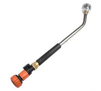 Buse d'arrosage de jardin en aluminium de 2,5 cm avec motif de pulvérisation réglable pour l'entretien des plantes et le nettoyage de la voiture Poignée ergonomique argenté orange 1 pièce (coupling de