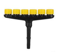 Buse d'arrosage multi-têtes avec débit réglable, arroseur à brume fine pour tuyaux de 2,5 à 3,8 cm, pulvérisateur de ferme extérieur (6)