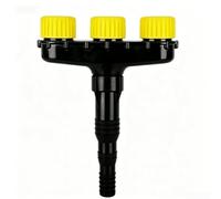 Buse d'arrosage pour jardin à plusieurs têtes, avec débit réglable, pulvérisation à brume fine, pour un arrosage efficace, compatible avec les tuyaux de 2,5 à 3,8 cm, outil d'irrigation jaune pour