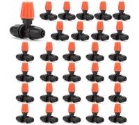 Buse d'atomisation compatible avec les tubes d'égouttement de 6,35 mm, répartiteur à 3 voies avec émetteurs rotatifs et écrou de verrouillage rotatif pour une dispersion constante de l'eau