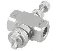Buse de brumisation d'air 1/4BSPT pour systèmes de pulvérisation à basse pression avec contrôle de l'aiguille réglable et dispersion de 80 degrés 304 SS corps