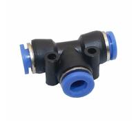 Buse de brumisation fine à insertion rapide basse pression, 2 étages, 0,1 à 0,8 mm, interface 6 mm, cuivrée nickelée, avec raccord en T (1 pièce)(6mm Tee)