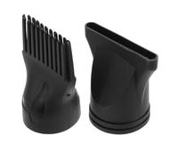 Buse de Coiffure de Salon 2 Pièces, Embout Plat et Peigne Noir | Plastique, Usage Coiffure Professionnelle, Design Polyvalent et Solide, Accessoires pour Sèche Cheveux