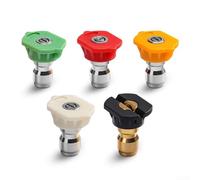 Buse de commutateur de tuyau pour nettoyage haute pression 35,6 cm connecteur rapide et robinet à boisseau sphérique (buse 5 couleurs)