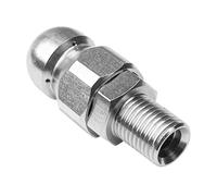 Buse de débouchage hydrocureuse, filetage mâle M14*1,5, embout à bouton, trou plat, acier inoxydable, 1 jet avant et 3 jets arrière pour le nettoyage des canalisations d'évier.