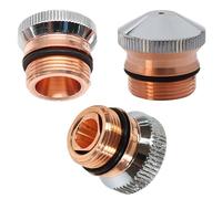 Buse de découpe Laser à Fiber en métal chromé, buse de tête Laser simple ou Double couche H15 M12 Dia 15/17mm 2 pièces Single-OD:15mm 5.0mm