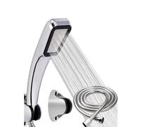 Buse De Douche De Pluie Carrée À Haute Pression,300 Trous,Pomme De Douche,Débit D'eau À Économie D'eau Avec Accessoires De Salle De Bains Abs Chromé - Type Silver 3 In 1