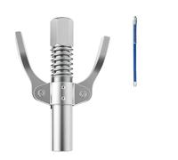 Buse de Embout pour Pompe à Graisse avec Double Poignée Ergonomique et Tuyau Flexible 30 cm, Raccord Universel Compatible Pompes à Graisse Manuelles, Électriques et Pneumatiques pour Graissage Précis