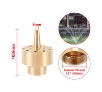 Buse De Fontaine À Filetage Femelle En Laiton,Colonne D'eau De Feu D'artifice,Fontaine De Jardin,Parc,Sécuritaires,Paysage,Musique,1/4 Po,1/2 Po,3/4 Po,1 Po,1.5 Po,2 Po - Type 1.5 Inch