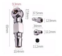 Buse de gonflage à double tête avec filetage pour pneus de voiture et moto Corps en métal conçu pour un gonflage efficace (tête unique)