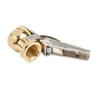 Buse de gonflage en laiton robuste avec mécanisme de verrouillage automatique pour pneus de voiture, camion, bus, moto et vélo, entrée Fnpt de 6,35 mm, couleur or, pression maximale 150 psi, outil
