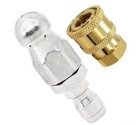 Buse de jet de ligne d'égout pour systèmes de 5000 PSI avec corps en acier inoxydable entrée rapide 1/4 et sortie filetée femelle 1/4 NPT (B)