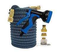 Buse de Lavage Auto, Tuyaux Extensibles À Bande Flexible pour Tuyau d'eau De Jardin pour Pistolet Bobine en PVC pour Lavage Voiture Haute Pression(25ft)