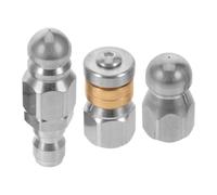 Buse de Nettoyage des Égouts 1/4 3 Pièces en Acier Inoxydable | Connecteur Rapide, Compatibilité, Résistance à L'usure, Performance Haute Pression, Couleur Argenté