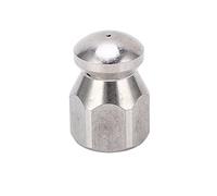 Buse de nettoyeur haute pression 5 000 psi en acier inoxydable pour nettoyage de tuyaux, dragage, nettoyage, égout, évier, toilettes (Frontal rond 1 arrière 3 trous G1 / 4in)