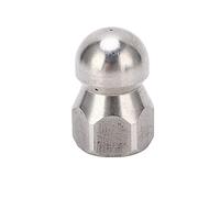 Buse de nettoyeur haute pression 5 000 psi en acier inoxydable pour nettoyage de tuyaux, dragage, nettoyage, égout, évier, toilettes (Ball front avant 1 arrière 3 trous g3 / 8in)